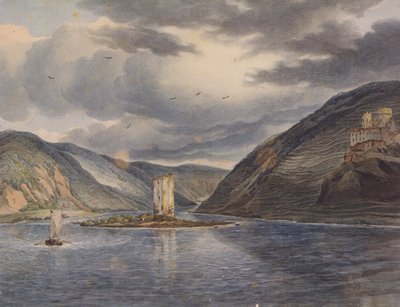 J C Reinhart Mäuseturm Ehrenfels 1787 door Johann Christian Reinhart