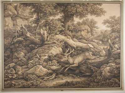 Tafereel uit het park van de Chigi in Ariccia door Johann Christian Reinhart