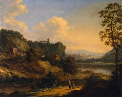 Een Rivierlandschap door Johann Christian Vollerdt or Vollaert