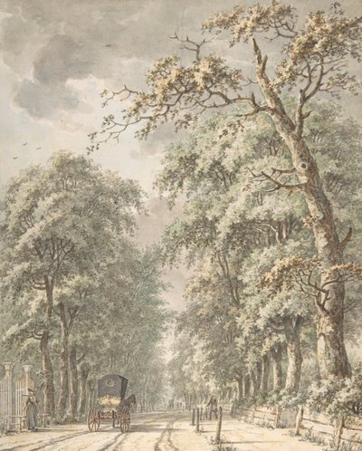 De Amstelveenseweg van Amsterdam richting Amstelveen, midden 18e eeuw - late 18e eeuw door Johann Edler Goll van Franckenstein