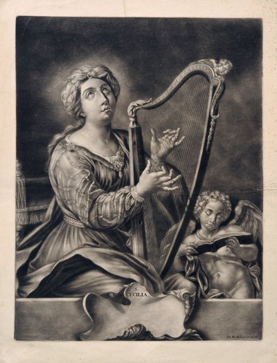 Johann Elias Ruiter S Cecilia door Johann Elias Ridinger