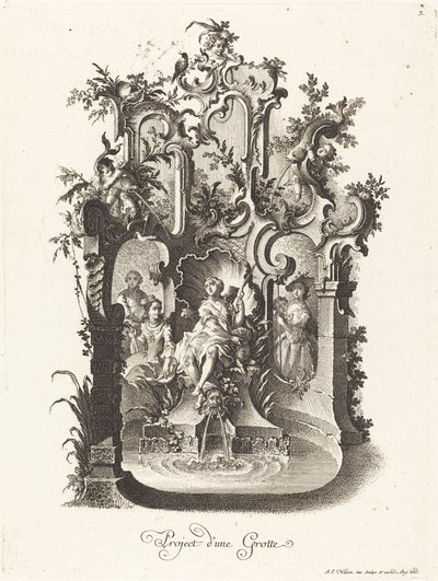 Plan voor een Grot door Johann Esaias Nilson