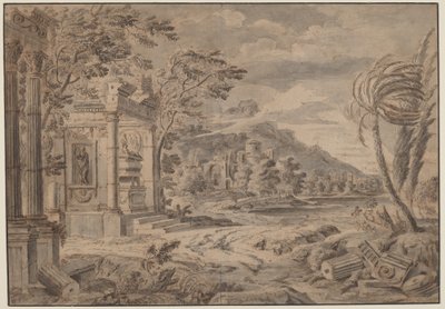 Antieke Ruïnes langs een Bergkust door Johann Franciscus Ermels