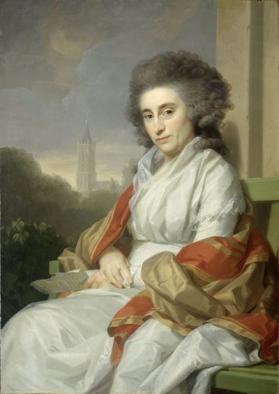 Portret van Cornelia Rijdenius, vrouw van Johannes Lublink II door Johann Friedrich August Tischbein