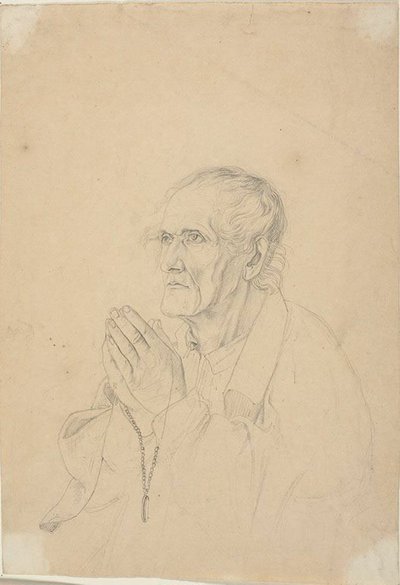 Oude man die bidt door Johann Friedrich Overbeck