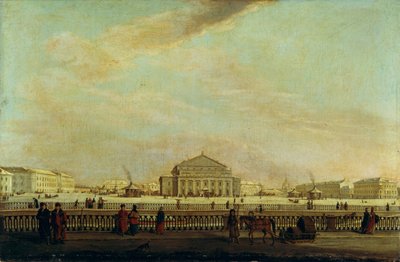 Het St. Petersburg Imperial Bolshoi Kamenny Theater door Johann Georg Mayr