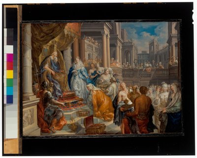 Salomo ontvangt de Koningin van Sheba door Johann Georg Platzer