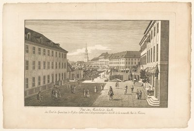 Gezicht op de Hackescher Markt in Berlijn door Johann Georg Rosenberg