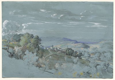 De Heuvels van Umbrië bij Perugia door Johann Georg von Dillis
