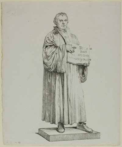 Luthers standbeeld in Wittenberg door Johann Gottfried Schadow