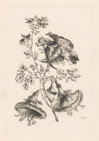 Driehoekige bloemen door Johann Heinrich  Hess