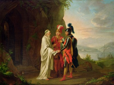 Carlo en Ubaldo bezoeken de Tovenaar op zoek naar de verloren Rinaldo, 1782 door Johann Heinrich Tischbein