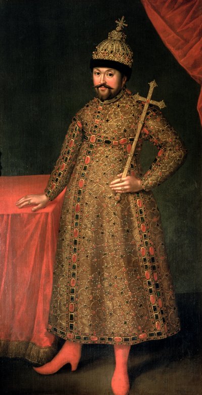 Portret van Tsaar Michael III Fyodorovich (1596-1645), 1728 door Johann Heinrich Wedekind