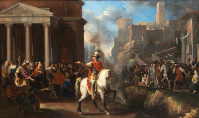 Johann Heiss Marcus Curtius duikt in de afgrond door Johann Heiss