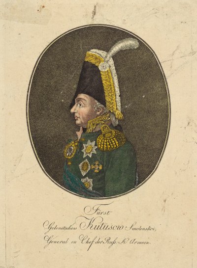 Portret van veldmaarschalk prins Mikhail Koetoezov 1745-1813, ca. 1790 door Johann Hieronymus Loeschenkohl