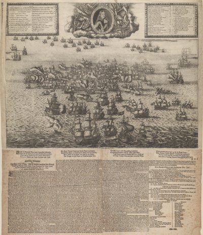 De slag bij Køgebugt in juli 1677 door Johann Husman