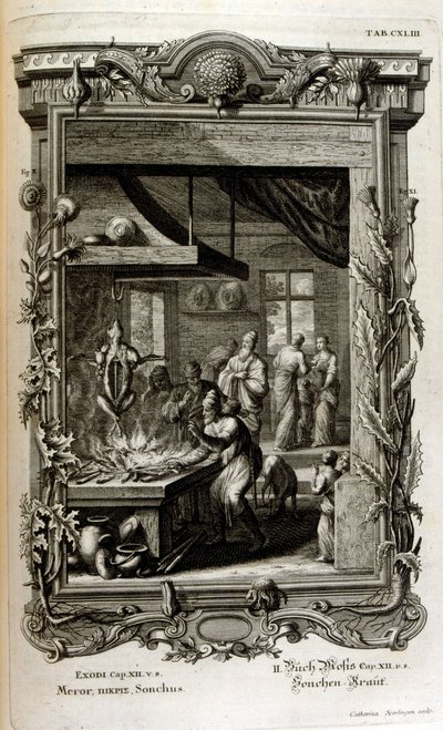 Illustratie uit Physique sacree, ou Histoire-naturelle de la Bible door Johann Jakob Scheuchzer