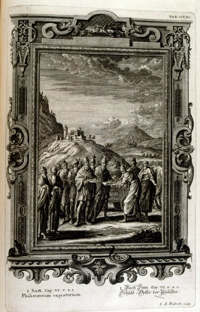 Offers gebracht aan de Filistijnen door Johann Jakob Scheuchzer