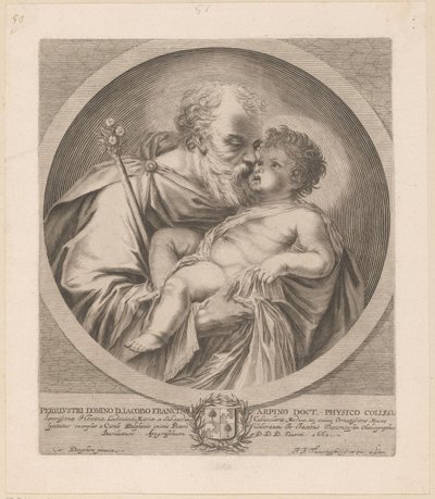 Heilige Jozef met het Christuskind door Johann Jakob Thurneysen (I)