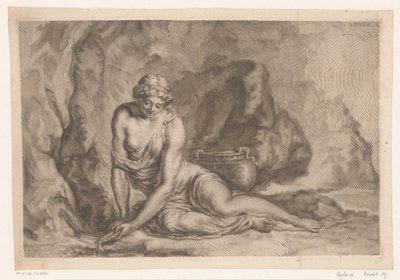 Venus water scheppend met een schelp door Johann Jakob Thurneysen (I)
