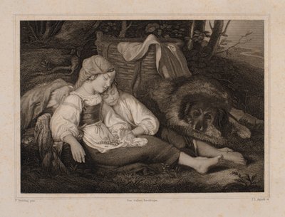 De slapende kinderen door Johann Leonhard Appold