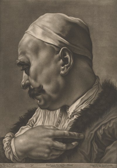 Portret van een Man met een Pet door Johann Lorenz Haid