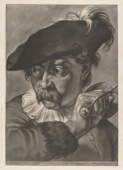 Portret van een man met een zwaard door Johann Lorenz Haid