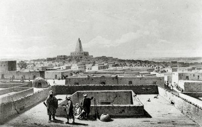 Timbuktu vanaf het terras van het Reizigershuis, uit 