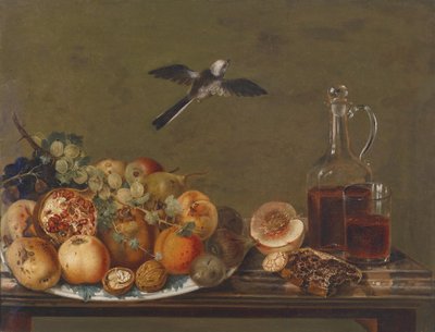 Stilleven met vijgen en appels door Johann Matthias Wurzer