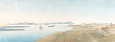 Panoramisch Uitzicht op de Eilanden van Delos, begin 19e-eind 19e eeuw door Johann Michael Wittmer