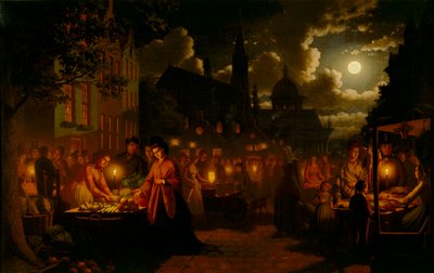Markt bij Maanlicht door Johann Mongels Culverhouse