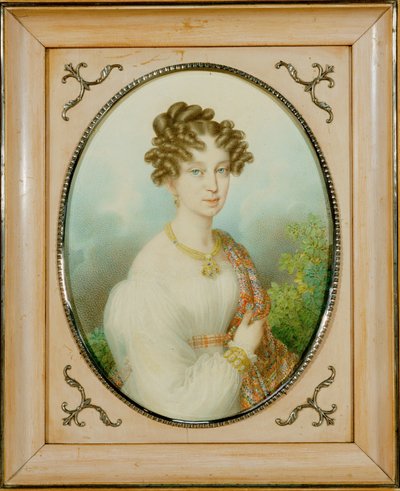 Marie-Louise Habsburg-Lothringen, weduwe van Napoleon I, hertogin van Parma ... (aquarel op karton) door Johann Nepomuk Ender