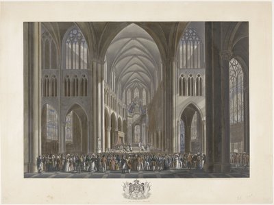 Inzegening van koning Willem I in de Sint-Goedelekerk te Brussel op 21 september 1815 door Johann Nepomuk Gibèle (possibly)