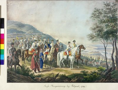 Aartshertog Franz belegering van Belgrado 1789 door Johann Nepomuk Hoechle