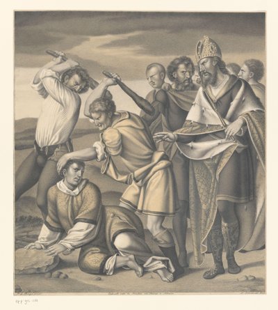 Marteldood van de heilige Ewald door Johann Nepomuk Strixner