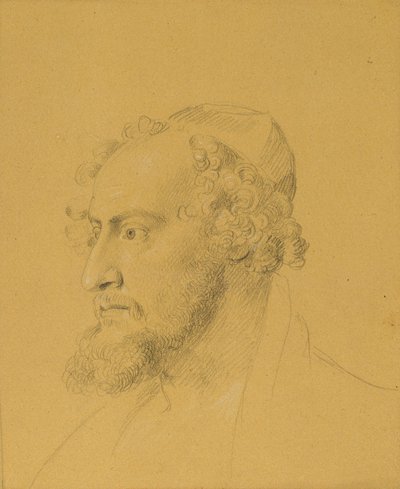 Hoofdstudie van een bebaarde man door Johann Peter Krafft
