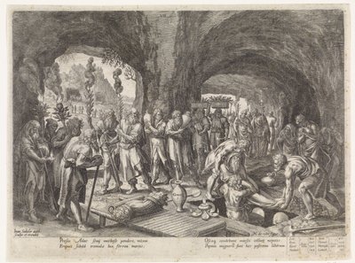 Begrafenis van Adam door Johann Sadeler (I)