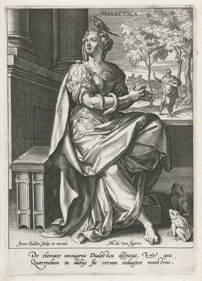 Dialectica (De zeven vrije kunsten) door Johann Sadeler (I)