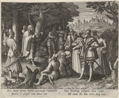 Heilige Sebaldus van Neurenberg als kluizenaar door Johann Sadeler (I)