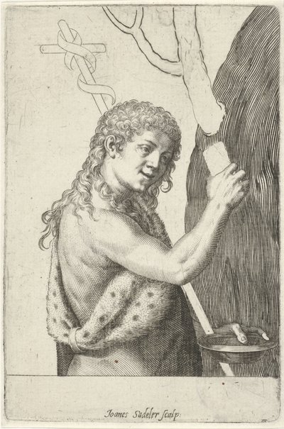 Johannes de Doper als kind door Johann Sadeler (I)