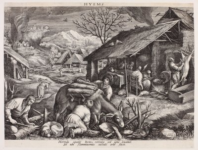 De winter - Hyems (De vier jaargetijden) door Johann Sadeler I