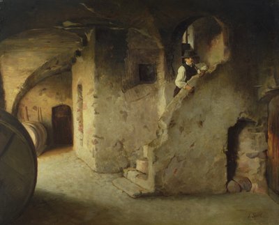 Een Wijnkelder, c.1872 door Johann Sperl