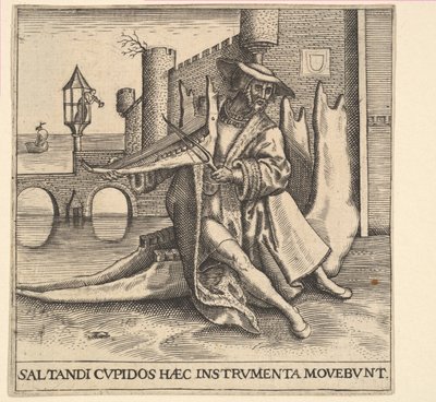 De Rijke Man die Viool Speelt op een Kaakbeen door Johann Theodor de Bry