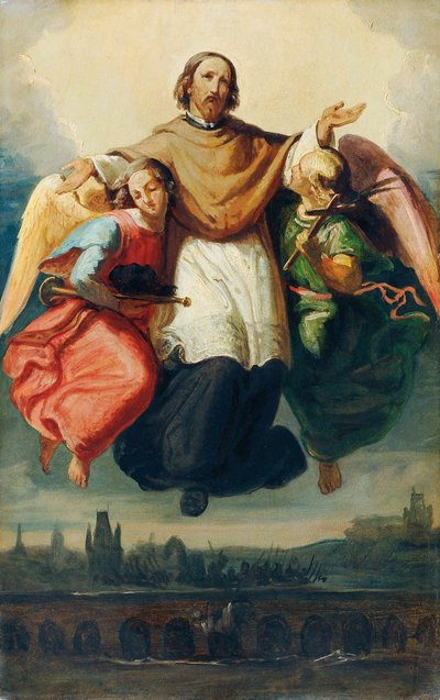 Glorie van de heilige Johannes van Nepomuk door Johann  Till der Jüngere