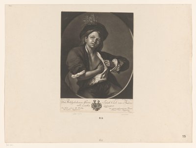 Jongen vangt een vlo door Johann Veit Kauperz