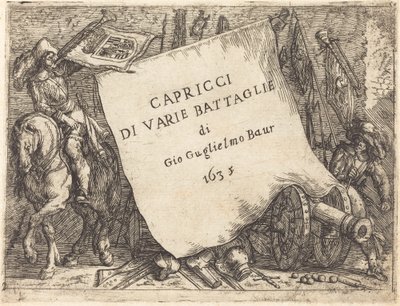 Capricci di varie battaglie (Titelpagina) door Johann Wilhelm Baur