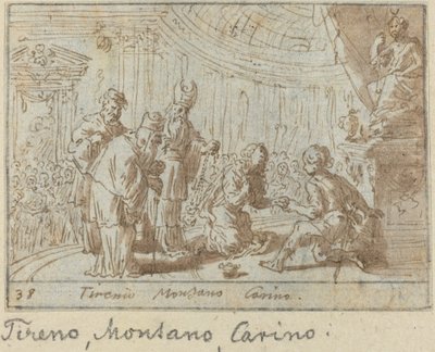 Tirenio, Montano en Carino door Johann Wilhelm Baur