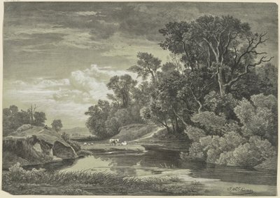 Aan de Arly bij Karlsruhe door Johann Wilhelm Schirmer