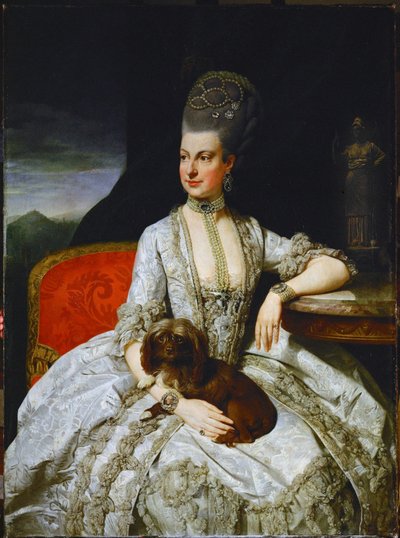 Aartshertogin Marie-Christine, dochter van keizerin Maria Theresia ... (olieverf op doek) door Johann Zoffany