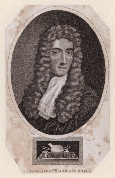 Robert Boyle, Anglo-Ierse natuurfilosoof en chemicus (gravure) door Johannes (after) Kerseboom